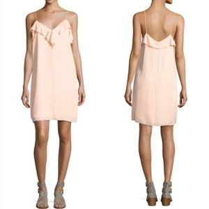 RAG & BONE peach textured silk Orchard slip dress with ruffle trim - size 2